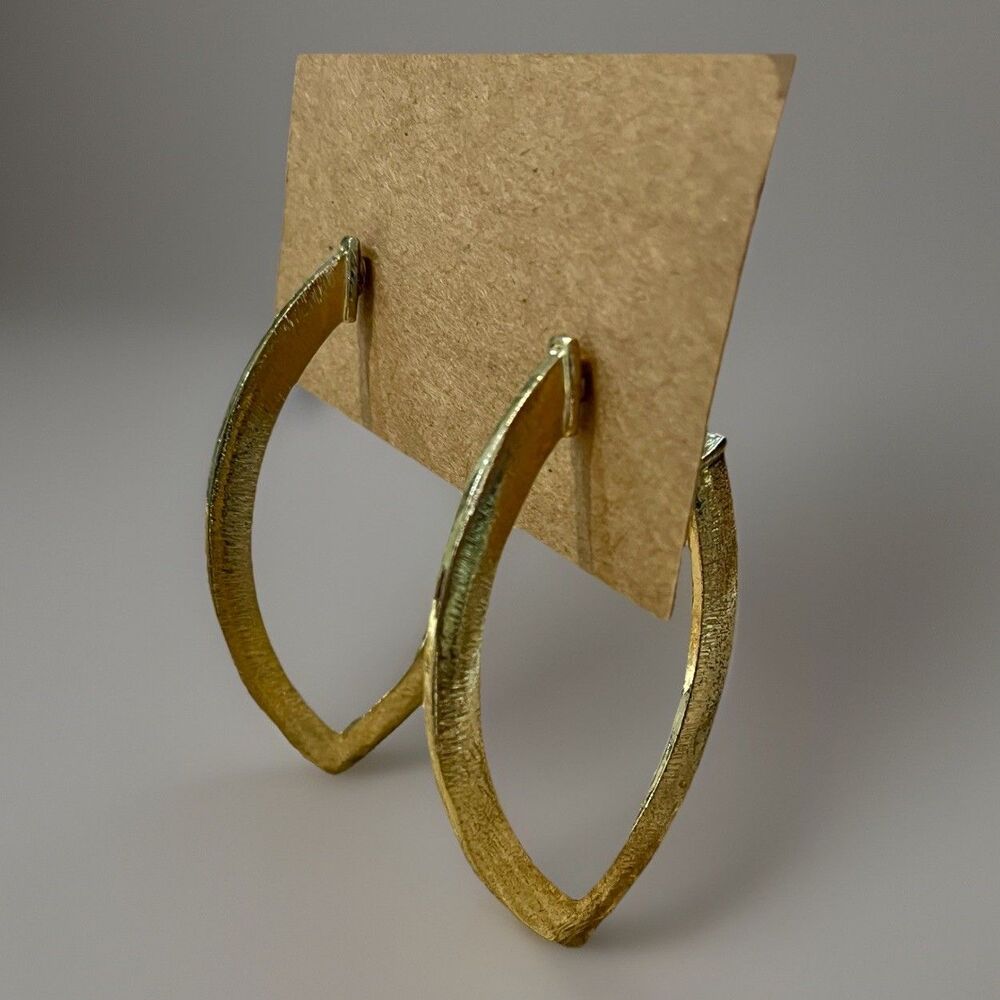 Alba Gold Tone 2.5in Long Hoop Earrings Clean Girl